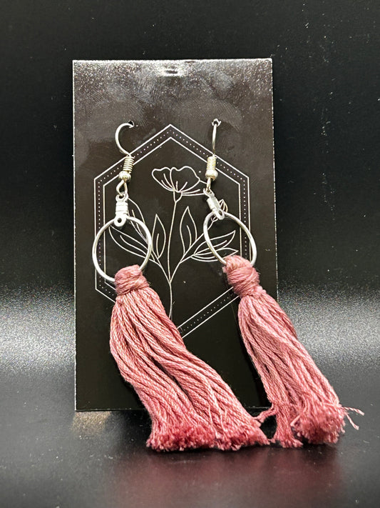 Pink Fringe Earrings