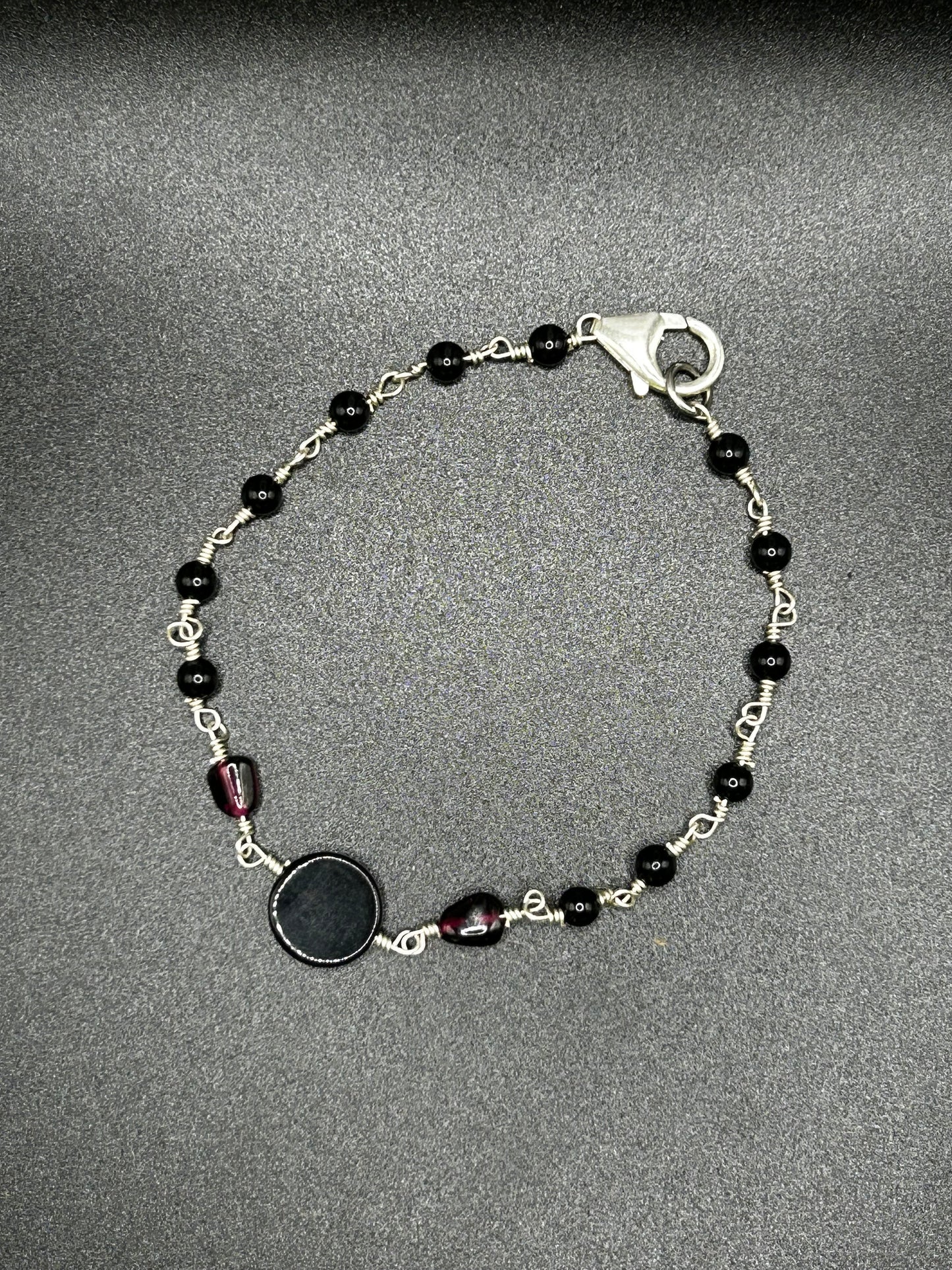 Onyx and Garnet Bracelet