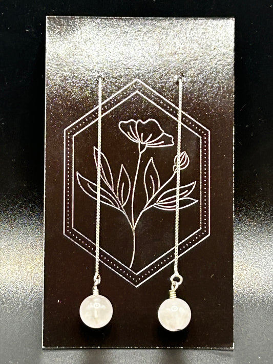 Rose Quartz Threader Earrings