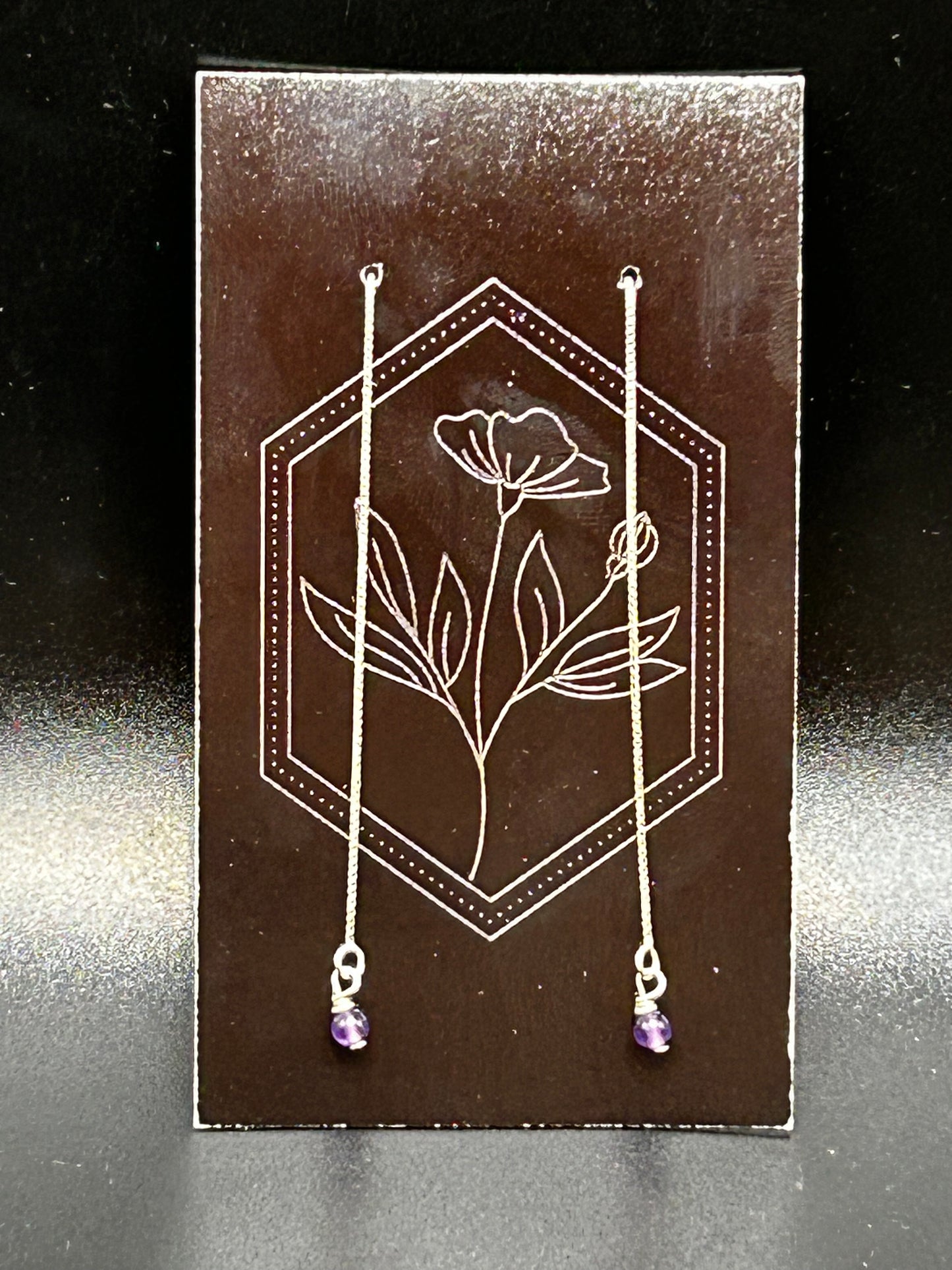 Amethyst Threader Earrings