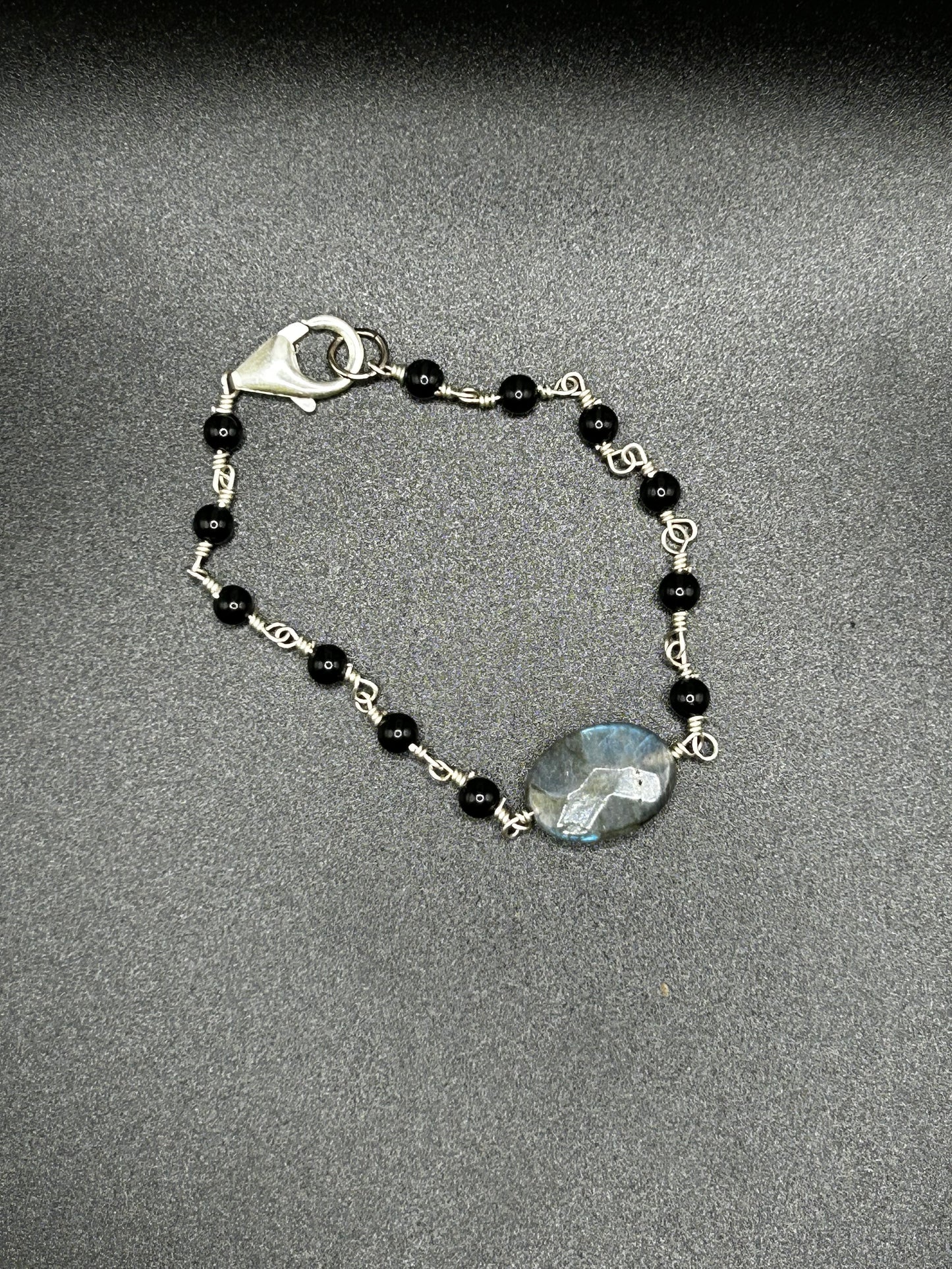 Labradorite and Onyx Bracelet